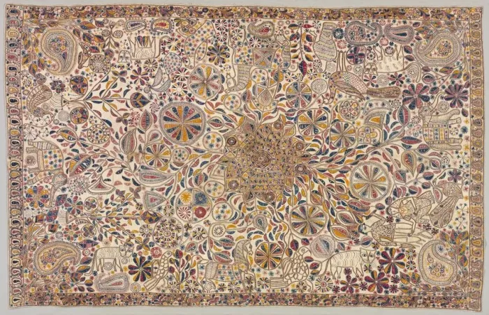 Framed Print : Kantha (Ceremonial Quilt), 1800s. Creator: Unknown Framed Print : Kantha (Ceremonial Quilt), 1800s. Creator: Unknown