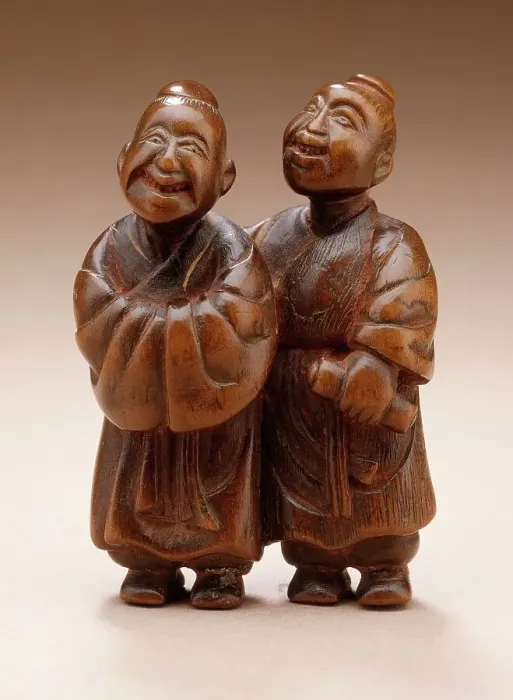 Framed Print : Kanzan and Jittoku: Two Zen Worthies, Late 18th century. Creator: Unknown Framed Print : Kanzan and Jittoku: Two Zen Worthies, Late 18th century. Creator: Unknown