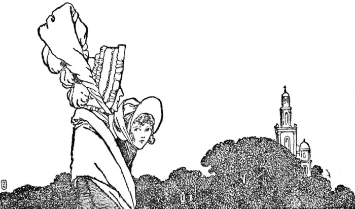 Framed Print : Karen and the Old Lady Walked to Church, c1930. Artist: W Heath Robinson