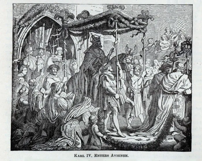 Framed Print : Karl IV Enters Avignon, 1882. Artist: Anonymous Framed Print : Karl IV Enters Avignon, 1882. Artist: Anonymous