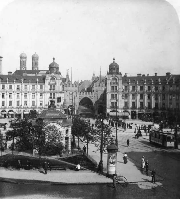 Framed Print : Karlsplatz, Munich, Germany, c1900s. Artist: Wurthle & Sons Framed Print : Karlsplatz, Munich, Germany, c1900s. Artist: Wurthle & Sons