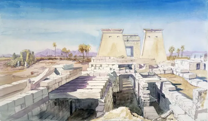 Framed Print : Karnak, Egypt, 1863. Artist: Charles Emile de Tournemine Framed Print : Karnak, Egypt, 1863. Artist: Charles Emile de Tournemine