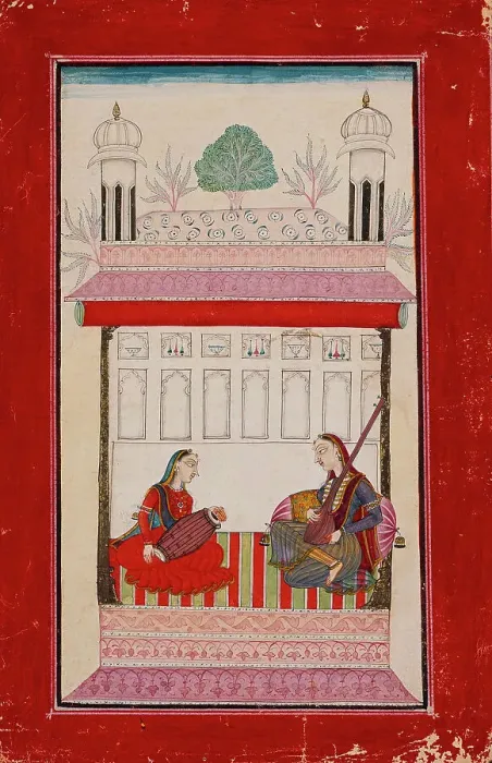 Framed Print : Karnati Ragini, Folio from a Ragamala (Garland of Melodies), between c1730 and c1740. Creator: Unknown Framed Print : Karnati Ragini, Folio from a Ragamala (Garland of Melodies), between c1730 and c1740. Creator: Unknown