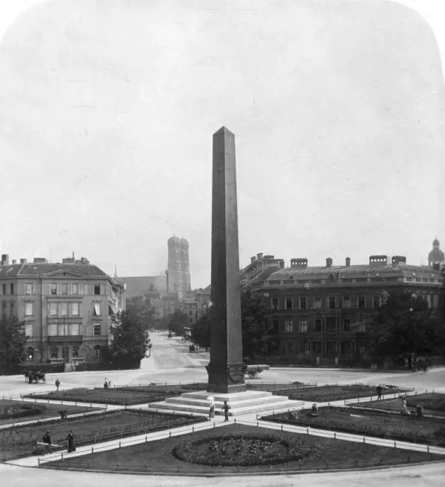 Framed Print : Karolinenplatz, Munich, Germany, c1900s. Artist: Wurthle & Sons Framed Print : Karolinenplatz, Munich, Germany, c1900s. Artist: Wurthle & Sons