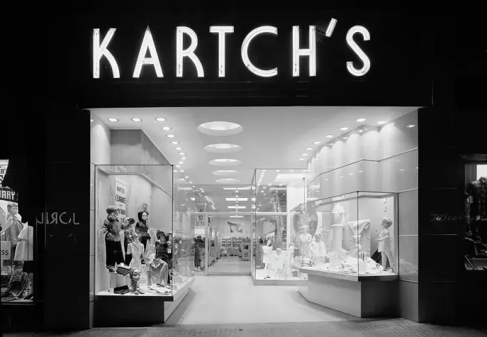 Framed Print : Kartch's, business on Main St. Paterson, New Jersey, 1947. Creator: Gottscho-Schleisner, Inc