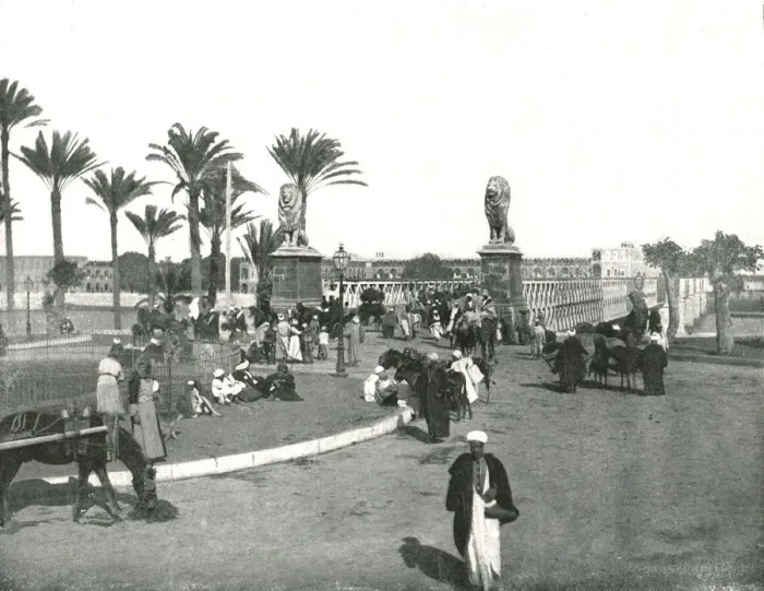 Framed Print : The Kasr-el-nil Bridge, Cairo, Egypt, 1895. Creator: W &s Ltd Framed Print : The Kasr-el-nil Bridge, Cairo, Egypt, 1895. Creator: W &s Ltd