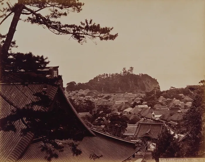 Framed Print : Katasie, a Japanese village near Kamakura, in wooded country, c1873. Creator: William Pryor Floyd Framed Print : Katasie, a Japanese village near Kamakura, in wooded country, c1873. Creator: William Pryor Floyd