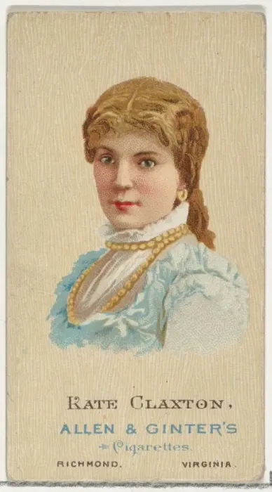 Framed Print : Kate Claxton, from Worlds Beauties, Series 2 (N27) for Allen & Ginter Cigarettes Framed Print : Kate Claxton, from Worlds Beauties, Series 2 (N27) for Allen & Ginter Cigarettes