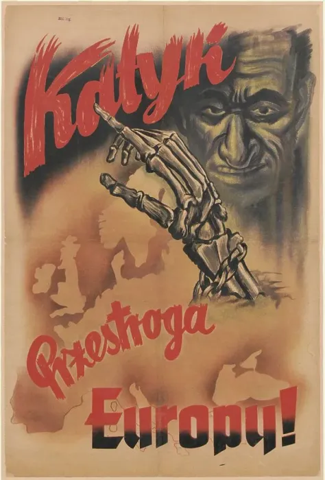 Framed Print : Katyn - a warning to Europe!, c. 1943. Creator: Anonymous