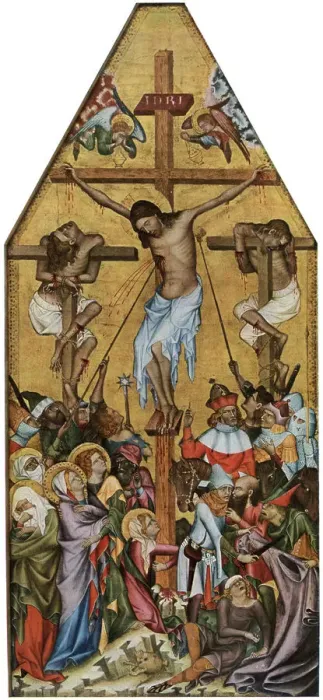Framed Print : The Kaufmann Crucifixion, c1350 (1955). Artist: Master of the Vyssi Brod Altar Framed Print : The Kaufmann Crucifixion, c1350 (1955). Artist: Master of the Vyssi Brod Altar
