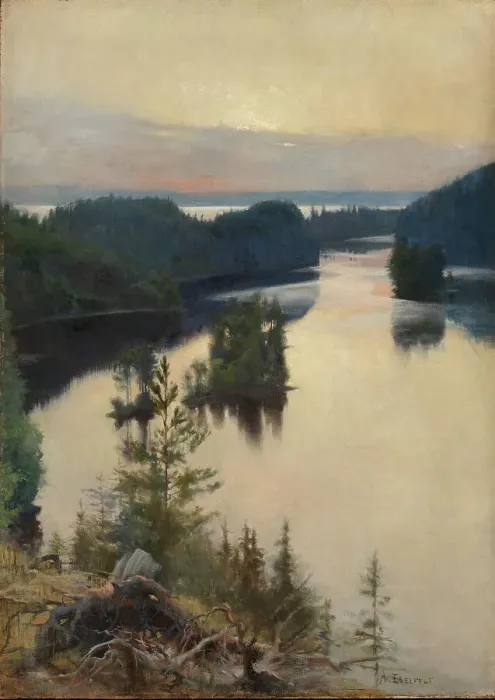 Framed Print : Kaukola Ridge at Sunset, 1889-1890. Creator: Albert Edelfelt Framed Print : Kaukola Ridge at Sunset, 1889-1890. Creator: Albert Edelfelt