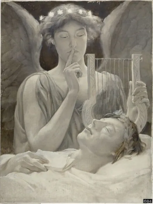 Framed Print : Keats Last Sonnet, 1887. Creator: Will H. Low Framed Print : Keats Last Sonnet, 1887. Creator: Will H. Low