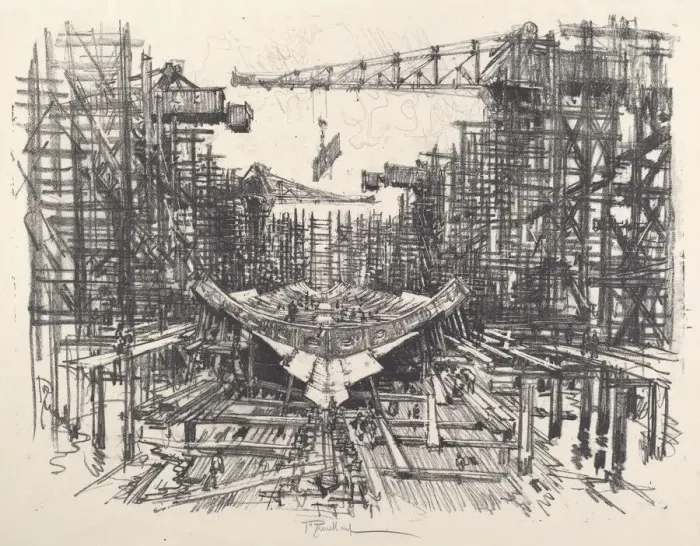 Framed Print : The Keel, 1917. Creator: Joseph Pennell Framed Print : The Keel, 1917. Creator: Joseph Pennell