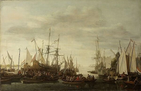 A Keelhauling, according to the non attested Tradition, of the Ship's Doctor of Admiral...1660-1686 Creator: Lieve Verschuir