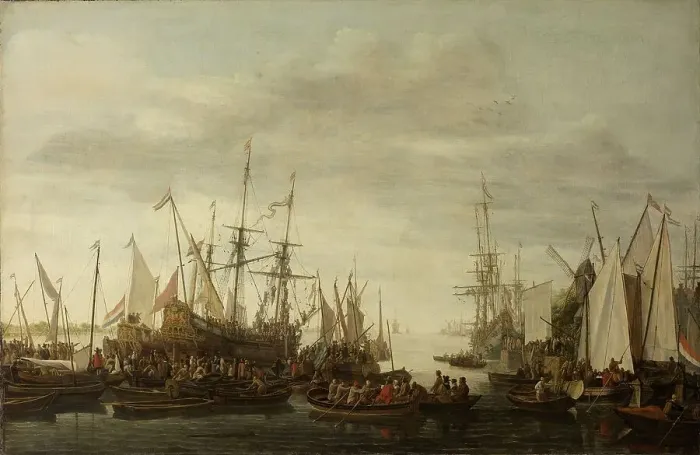 Framed Print : A Keelhauling, according to the non attested Tradition, of the Ship's Doctor of Admiral...1660-1686 Creator: Lieve Verschuir Framed Print : A Keelhauling, according to the non attested Tradition, of the Ship's Doctor of Admiral...1660-1686 Creator: Lieve Verschuir