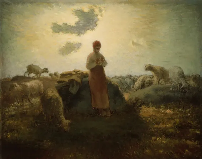 Framed Print : The Keeper of the Herd, 1871 / 74. Creator: Jean Francois Millet Framed Print : The Keeper of the Herd, 1871 / 74. Creator: Jean Francois Millet