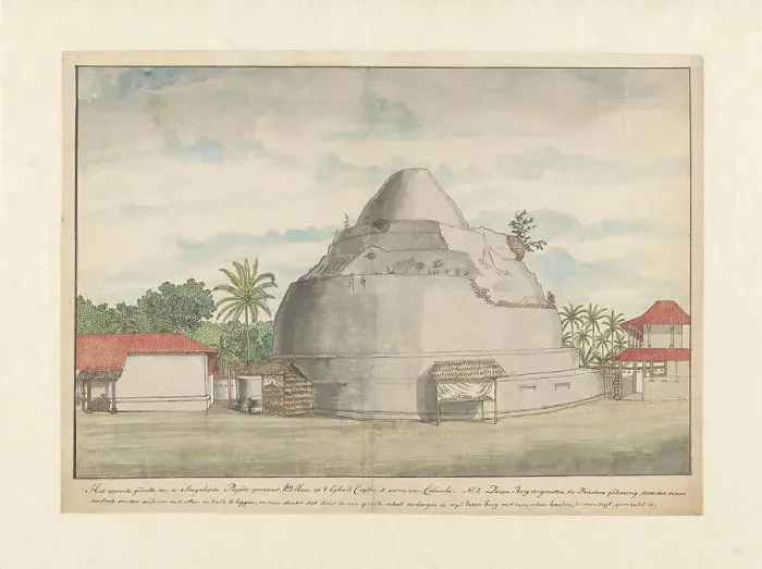 Framed Print : Kelaniya Stupa in Ceylon, 1785. Creator: Jan Brandes Framed Print : Kelaniya Stupa in Ceylon, 1785. Creator: Jan Brandes