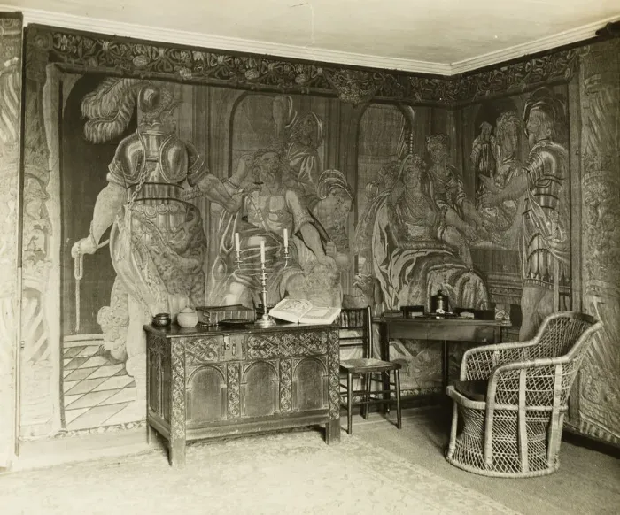 Framed Print : Kelmscott Manor: In the Tapestry Room, 1896. Creator: Frederick Henry Evans Framed Print : Kelmscott Manor: In the Tapestry Room, 1896. Creator: Frederick Henry Evans