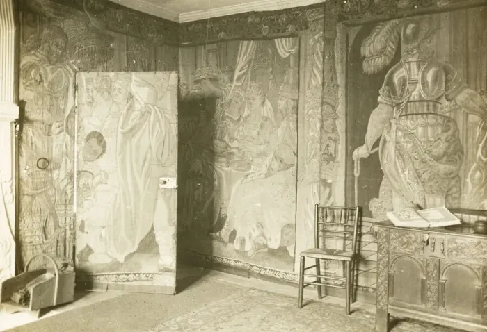 Framed Print : Kelmscott Manor: In the Tapestry Room, 1896. Creator: Frederick Henry Evans Framed Print : Kelmscott Manor: In the Tapestry Room, 1896. Creator: Frederick Henry Evans