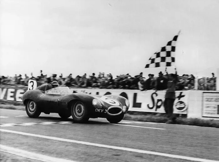 Framed Print : Ken Wharton in a Jaguar D Type, Rheims 12 Hours Race, France, 3rd July 1954 Framed Print : Ken Wharton in a Jaguar D Type, Rheims 12 Hours Race, France, 3rd July 1954