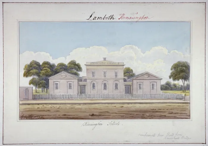 Framed Print : Kennington Schools, Camberwell New Road, Lambeth, London, 1826. Artist: G Yates Framed Print : Kennington Schools, Camberwell New Road, Lambeth, London, 1826. Artist: G Yates