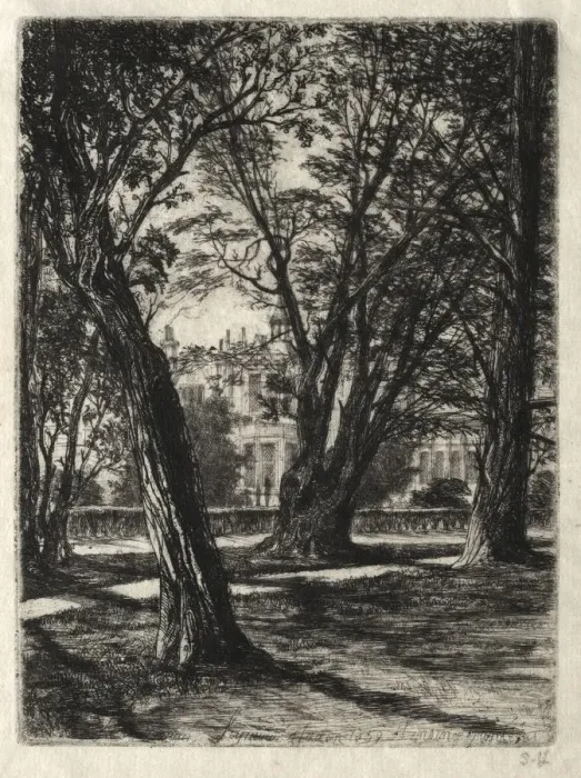 Framed Print : Kensington Gardens, 1859. Creator: Francis Seymour Haden (British, 1818-1910) Framed Print : Kensington Gardens, 1859. Creator: Francis Seymour Haden (British, 1818-1910)