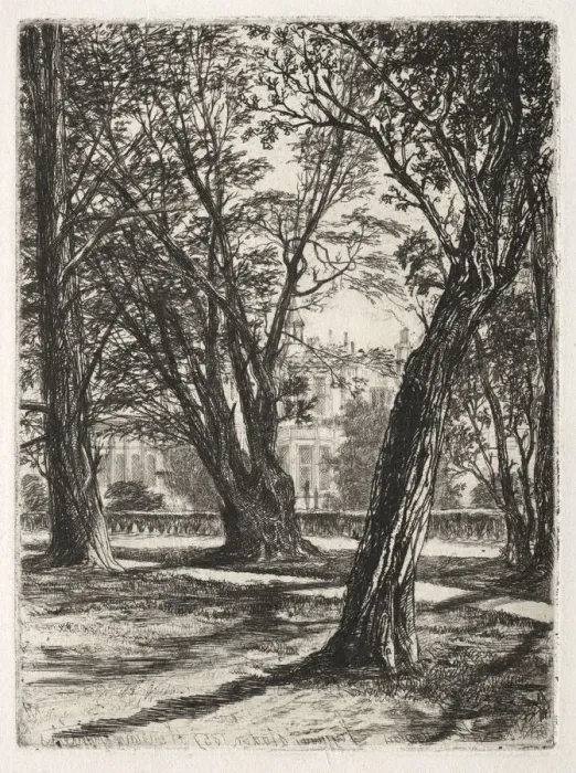Framed Print : Kensington Gardens (The Small Plate), 1859. Creator: Francis Seymour Haden (British, 1818-1910) Framed Print : Kensington Gardens (The Small Plate), 1859. Creator: Francis Seymour Haden (British, 1818-1910)