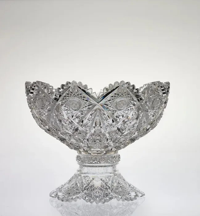 Framed Print : Kensington pattern punch bowl on stand, probably designed about 1895-1900. Creator: TG Hawkes & Co Framed Print : Kensington pattern punch bowl on stand, probably designed about 1895-1900. Creator: TG Hawkes & Co