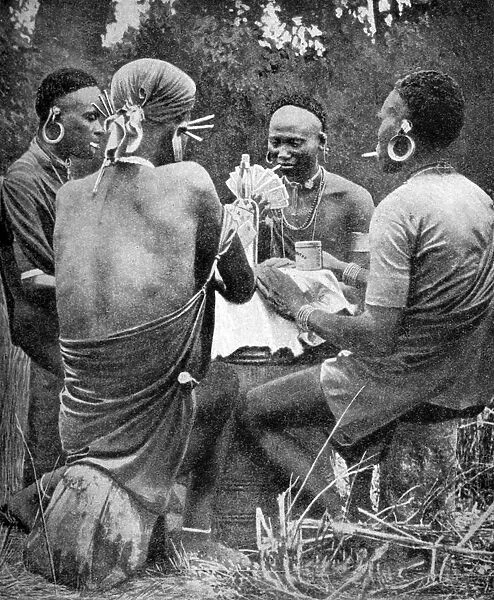 Kenyan men playing cards, 1922