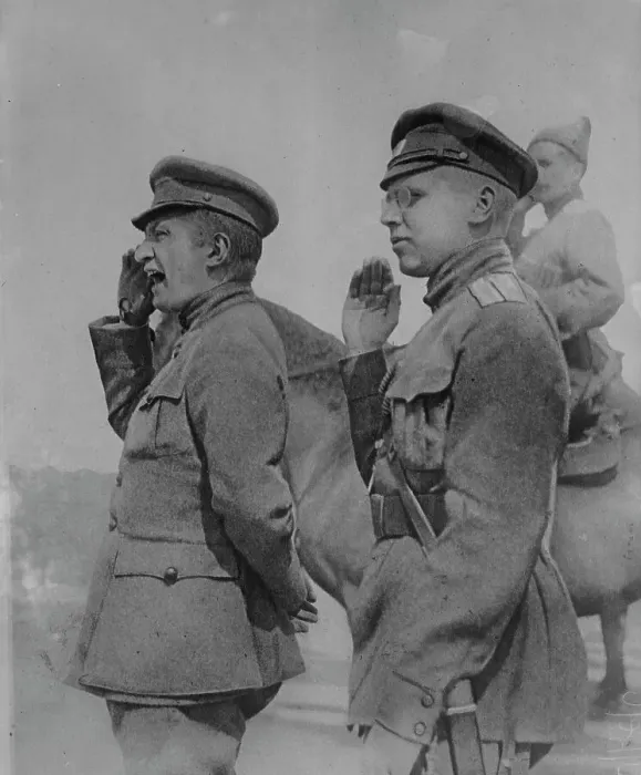 Framed Print : Kerensky exhorting a regiment, between c1915 and c1920. Creator: Bain News Service Framed Print : Kerensky exhorting a regiment, between c1915 and c1920. Creator: Bain News Service