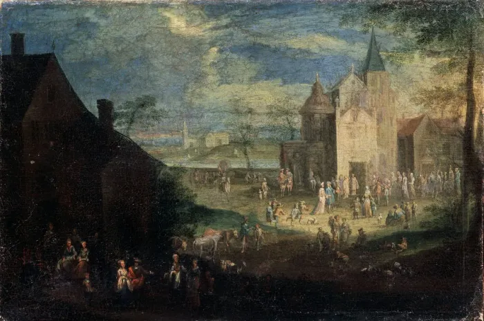 Framed Print : Kermis, 17th century. Artist: Peeter Gysels Framed Print : Kermis, 17th century. Artist: Peeter Gysels