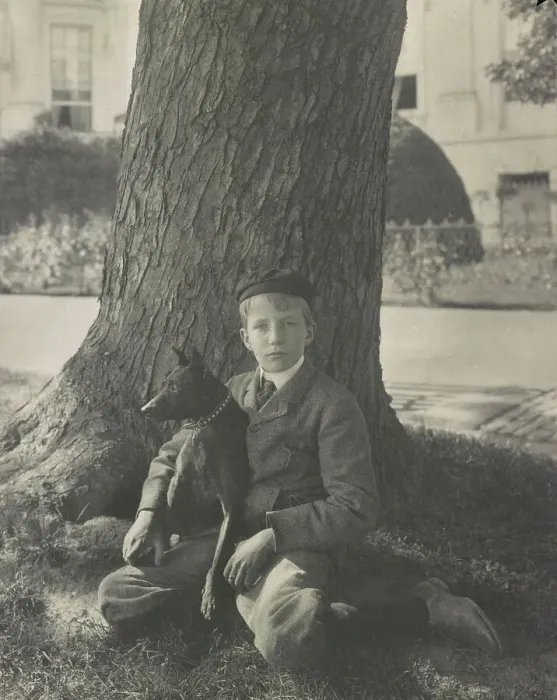 Framed Print : Kermit Roosevelt and his dog Jack, 1902. Creator: Frances Benjamin Johnston Framed Print : Kermit Roosevelt and his dog Jack, 1902. Creator: Frances Benjamin Johnston