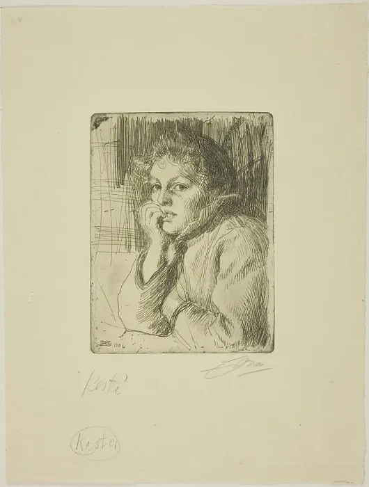 Framed Print : Kesti, a Mora Peasant, 1906. Creator: Anders Leonard Zorn Framed Print : Kesti, a Mora Peasant, 1906. Creator: Anders Leonard Zorn