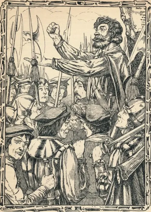 Framed Print : Ket The Tenner Addressing His Followers, 1902. Artist: Patten Wilson Framed Print : Ket The Tenner Addressing His Followers, 1902. Artist: Patten Wilson