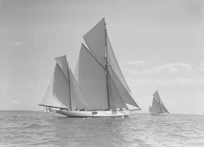 Framed Print : The ketch Corisande under sail, 1911. Creator: Kirk & Sons of Cowes Framed Print : The ketch Corisande under sail, 1911. Creator: Kirk & Sons of Cowes