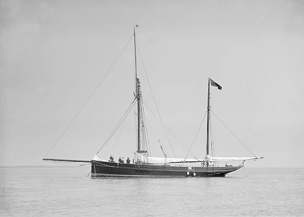 The ketch Hoyden at anchor, 1911. Creator: Kirk & Sons of Cowes