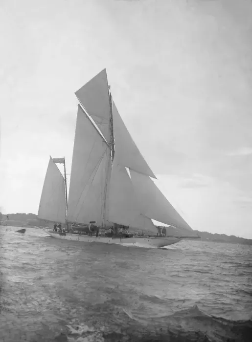 Framed Print : The ketch Lady Camilla sailing close-hauled, 1912. Creator: Kirk & Sons of Cowes Framed Print : The ketch Lady Camilla sailing close-hauled, 1912. Creator: Kirk & Sons of Cowes