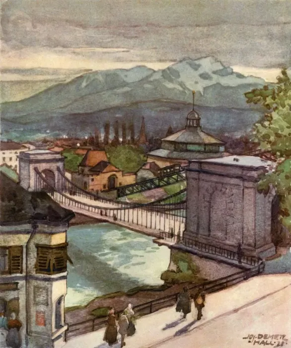 Framed Print : Kettenbrucke, (Chain bridge), c1929. Creator: Unknown Framed Print : Kettenbrucke, (Chain bridge), c1929. Creator: Unknown