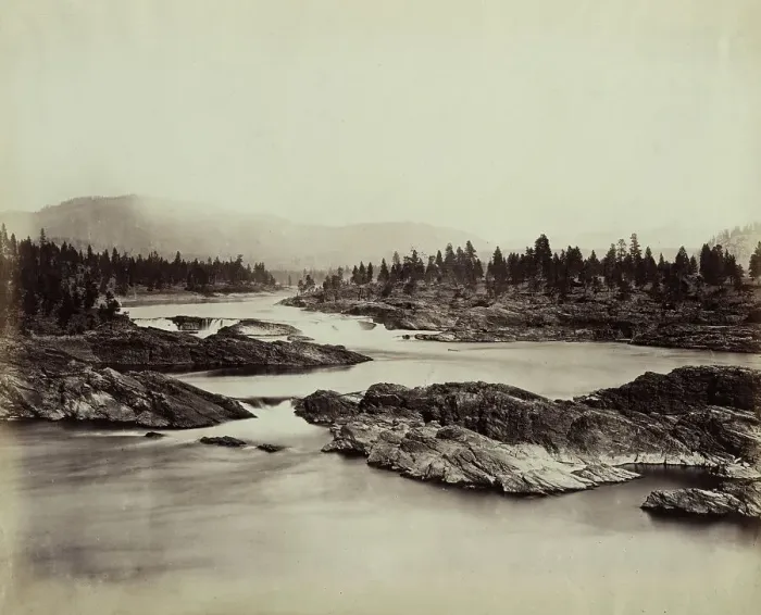 Framed Print : Part of the Kettle Falls of the Columbia River, 1860, 1860. Creator: Unknown Framed Print : Part of the Kettle Falls of the Columbia River, 1860, 1860. Creator: Unknown