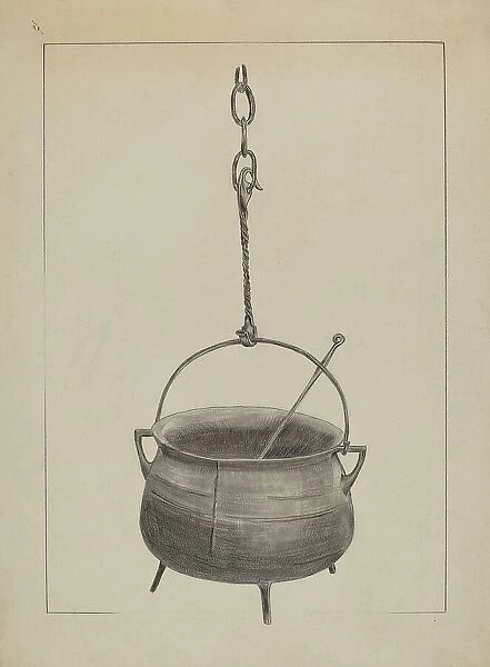 Kettle with Spoon, c. 1935. Creator: Benjamin Resnick