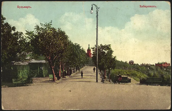 Framed Print : Khabarovsk: Boulevard, 1904-1917. Creator: Unknown Framed Print : Khabarovsk: Boulevard, 1904-1917. Creator: Unknown