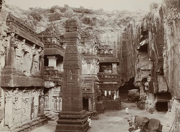 Khalias Rock-Hewn Temple, Ellora, c. 1890. Creator: Lala Deen Dayal
