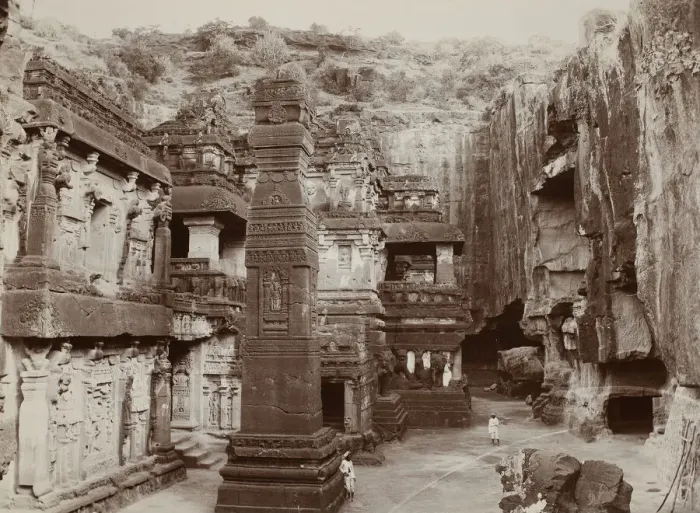 Framed Print : Khalias Rock-Hewn Temple, Ellora, c. 1890. Creator: Lala Deen Dayal Framed Print : Khalias Rock-Hewn Temple, Ellora, c. 1890. Creator: Lala Deen Dayal