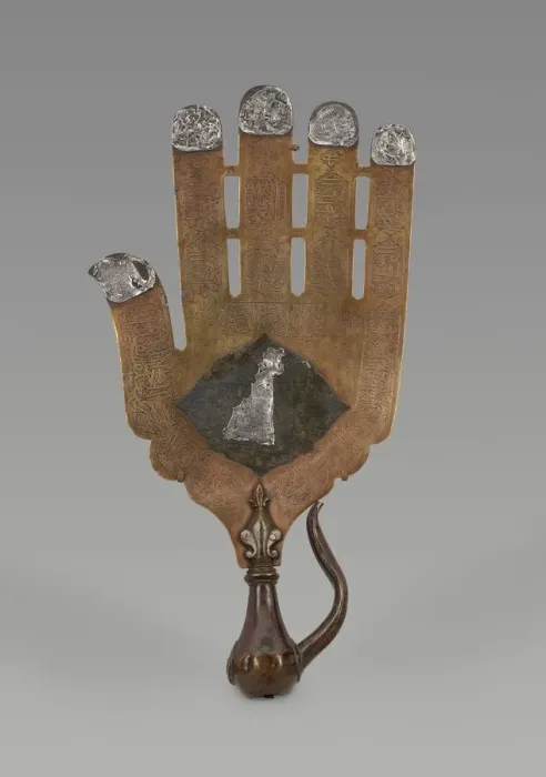 Framed Print : Khamsa Standard, Qajar dynasty (1789-1925), ca. early 19 th century. Creator: Unknown Framed Print : Khamsa Standard, Qajar dynasty (1789-1925), ca. early 19 th century. Creator: Unknown