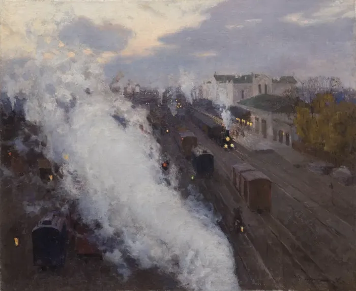 Framed Print : Kharkov Railway station, 1892. Artist: Vinogradov, Sergei Arsenyevich (1869-1938) Framed Print : Kharkov Railway station, 1892. Artist: Vinogradov, Sergei Arsenyevich (1869-1938)