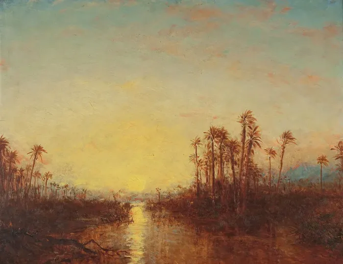 Framed Print : Khartoum, coucher de soleil, between 1885 and 1890. Creator: Felix Francois Georges Philibert Ziem Framed Print : Khartoum, coucher de soleil, between 1885 and 1890. Creator: Felix Francois Georges Philibert Ziem