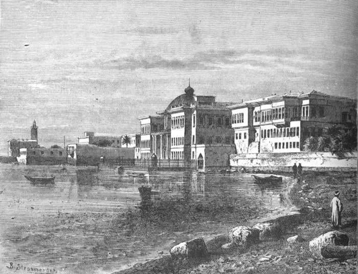 Framed Print : The Khedives Palace at Ras-El-Tin, Alexandria, c1882-85 Artists: Unknown, B Strassberger Framed Print : The Khedives Palace at Ras-El-Tin, Alexandria, c1882-85 Artists: Unknown, B Strassberger
