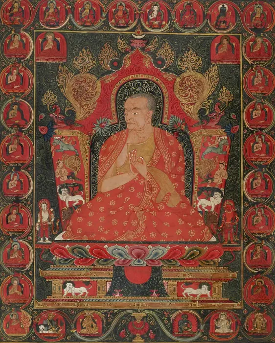 Framed Print : Khenchen Tashi Tshultrim and His Ordination Lineage, c1400. Creator: Unknown Framed Print : Khenchen Tashi Tshultrim and His Ordination Lineage, c1400. Creator: Unknown