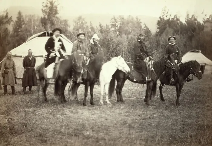 Framed Print : Khirgiz (ie, Kazakh) horsemen, between 1885 and 1886. Creator: Unknown Framed Print : Khirgiz (ie, Kazakh) horsemen, between 1885 and 1886. Creator: Unknown