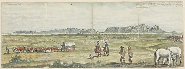 Khoikhoi and Settlers on Cape Plain, 1786. Creator: Jan Brandes